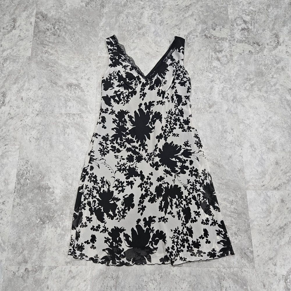 ALYN PAGE Retro Vintage Y2K Style Slip dress Lace 9/10 Floral Black White